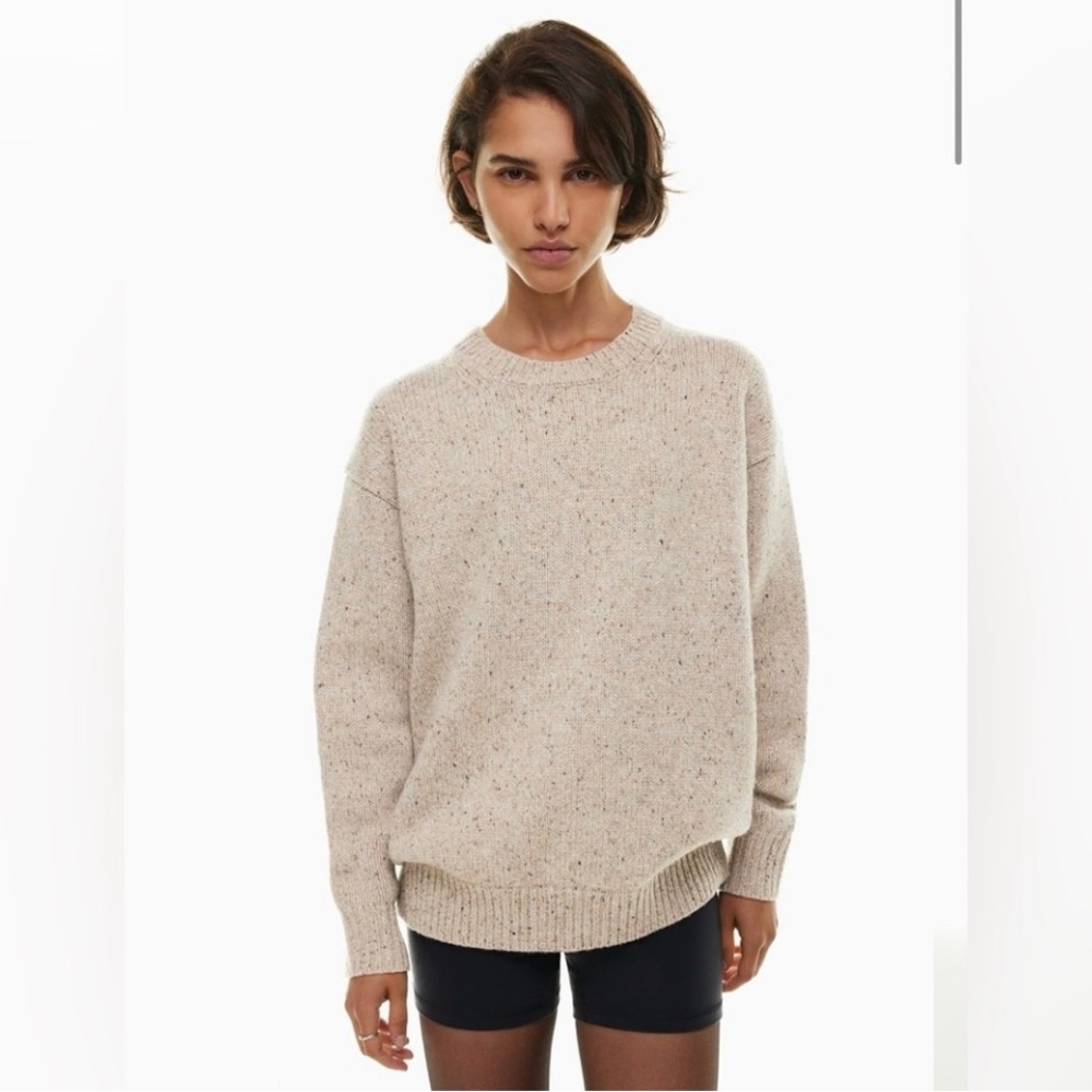 Aritzia Wilfred Free Bronco Cream Wool Crew Neck Cozy Sweater New Size 2XS